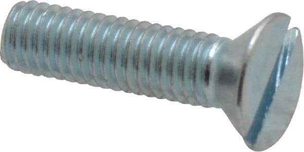 Value Collection - #10-32 UNF, 3/4" OAL Slotted Drive Machine Screw - Flat Head, Grade 2 Steel, Zinc-Plated Finish, Without Washer - Benchmark Tooling