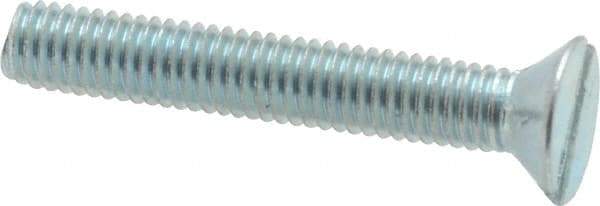Value Collection - #10-32 UNF, 1-1/4" OAL Slotted Drive Machine Screw - Flat Head, Grade 2 Steel, Zinc-Plated Finish, Without Washer - Benchmark Tooling