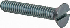 Value Collection - 1/4-20 UNC, 1-1/2" OAL Slotted Drive Machine Screw - Flat Head, Grade 2 Steel, Zinc-Plated Finish, Without Washer - Benchmark Tooling