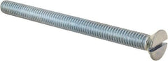 Value Collection - 5/16-18 UNC, 4" OAL Slotted Drive Machine Screw - Flat Head, Grade 2 Steel, Zinc-Plated Finish, Without Washer - Benchmark Tooling