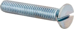 Value Collection - 3/8-16 UNC, 2-1/4" OAL Slotted Drive Machine Screw - Flat Head, Grade 2 Steel, Zinc-Plated Finish, Without Washer - Benchmark Tooling