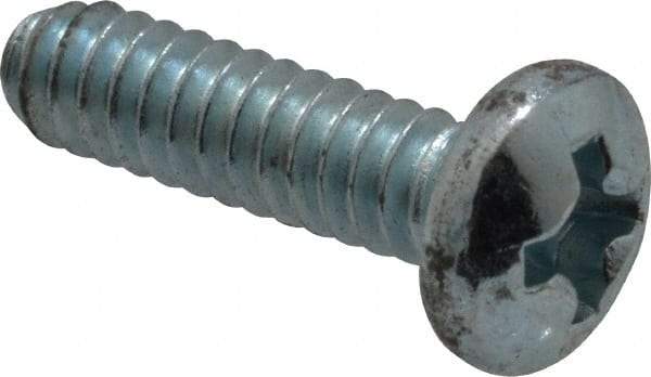 Value Collection - #6-32 UNC, 1/2" Length Under Head Phillips Drive Machine Screw - Pan Head, Grade 2 Steel, Zinc-Plated Finish, Without Washer - Benchmark Tooling