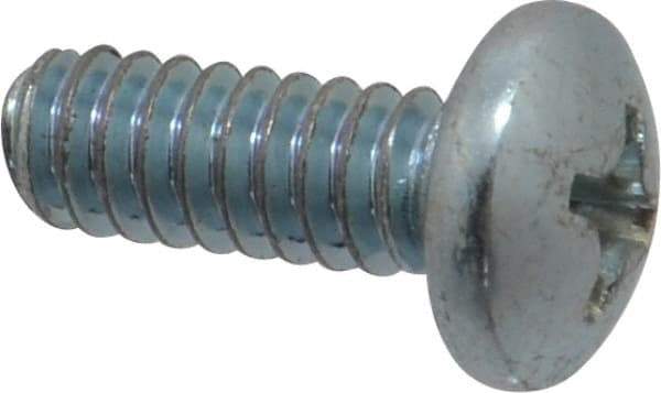 Value Collection - #10-24 UNC, 1/2" Length Under Head Phillips Drive Machine Screw - Pan Head, Grade 2 Steel, Zinc-Plated Finish, Without Washer - Benchmark Tooling
