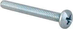 Value Collection - #10-24 UNC, 1-3/4" Length Under Head Phillips Drive Machine Screw - Pan Head, Grade 2 Steel, Zinc-Plated Finish, Without Washer - Benchmark Tooling