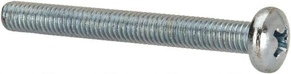 Value Collection - #10-32 UNF, 1-3/4" Length Under Head Phillips Drive Machine Screw - Pan Head, Grade 2 Steel, Zinc-Plated Finish, Without Washer - Benchmark Tooling
