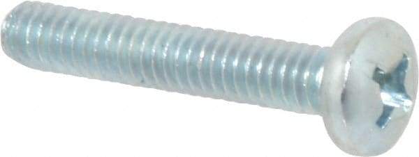 Value Collection - 1/4-20 UNC, 1-1/2" Length Under Head Phillips Drive Machine Screw - Pan Head, Grade 2 Steel, Zinc-Plated Finish, Without Washer - Benchmark Tooling