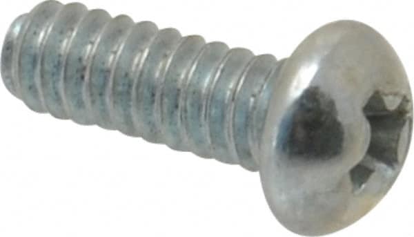 Value Collection - #4-40 UNC, 5/16" Length Under Head Phillips Drive Machine Screw - Round Head, Grade 2 Steel, Zinc-Plated Finish, Without Washer - Benchmark Tooling