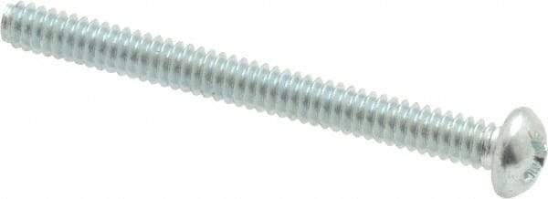 Value Collection - #6-32 UNC, 1-1/2" Length Under Head Phillips Drive Machine Screw - Round Head, Grade 2 Steel, Zinc-Plated Finish, Without Washer - Benchmark Tooling