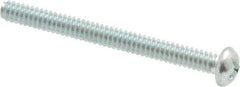 Value Collection - #6-32 UNC, 1-1/2" Length Under Head Phillips Drive Machine Screw - Round Head, Grade 2 Steel, Zinc-Plated Finish, Without Washer - Benchmark Tooling