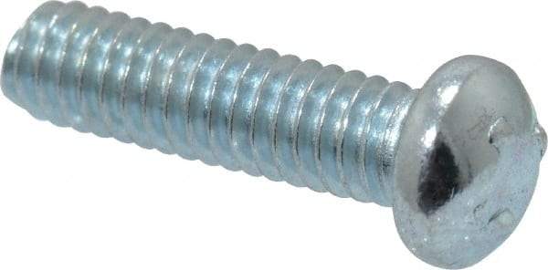 Value Collection - #8-32 UNC, 5/8" Length Under Head Phillips Drive Machine Screw - Round Head, Grade 2 Steel, Zinc-Plated Finish, Without Washer - Benchmark Tooling