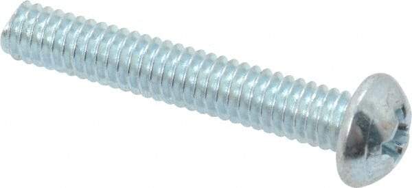 Value Collection - #8-32 UNC, 1" Length Under Head Phillips Drive Machine Screw - Round Head, Grade 2 Steel, Zinc-Plated Finish, Without Washer - Benchmark Tooling