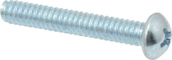 Value Collection - #10-24 UNC, 1-1/4" Length Under Head Phillips Drive Machine Screw - Round Head, Grade 2 Steel, Zinc-Plated Finish, Without Washer - Benchmark Tooling