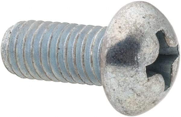 Value Collection - #10-32 UNF, 7/16" Length Under Head Phillips Drive Machine Screw - Round Head, Grade 2 Steel, Zinc-Plated Finish, Without Washer - Benchmark Tooling