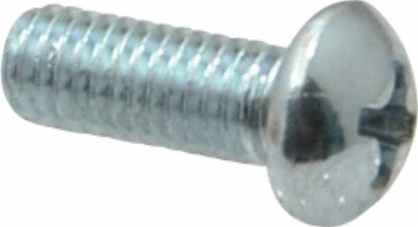 Value Collection - #10-32 UNF, 1/2" Length Under Head Phillips Drive Machine Screw - Round Head, Grade 2 Steel, Zinc-Plated Finish, Without Washer - Benchmark Tooling
