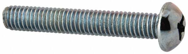 Value Collection - #10-32 UNF, 1-1/4" Length Under Head Phillips Drive Machine Screw - Round Head, Grade 2 Steel, Zinc-Plated Finish, Without Washer - Benchmark Tooling