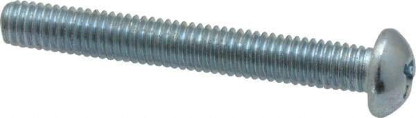 Value Collection - #10-32 UNF, 1-1/2" Length Under Head Phillips Drive Machine Screw - Round Head, Grade 2 Steel, Zinc-Plated Finish, Without Washer - Benchmark Tooling