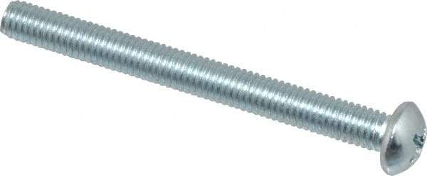 Value Collection - #10-32 UNF, 2" Length Under Head Phillips Drive Machine Screw - Round Head, Grade 2 Steel, Zinc-Plated Finish, Without Washer - Benchmark Tooling