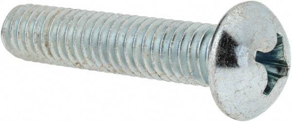 Value Collection - 5/16-18 UNC, 1-1/2" Length Under Head Phillips Drive Machine Screw - Round Head, Grade 2 Steel, Zinc-Plated Finish, Without Washer - Benchmark Tooling