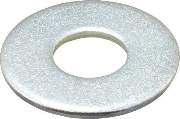 Value Collection - 1/2" Screw, Steel USS Flat Washer - 9/16" ID x 1-3/8" OD, 7/64" Thick, Zinc-Plated Finish - Benchmark Tooling