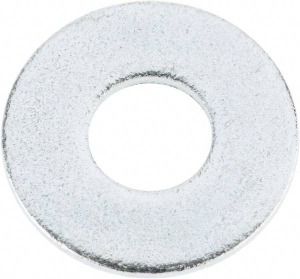 Value Collection - 1/2" Screw, Steel USS Flat Washer - 9/16" ID x 1-3/8" OD, 0.1094" Thick, Zinc-Plated Finish - Benchmark Tooling