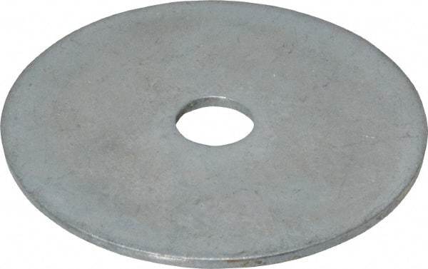 Value Collection - 1/4" Screw, Steel Fender Flat Washer - 1/4" ID x 1-1/2" OD, 0.049" Thick, Zinc-Plated Finish - Benchmark Tooling