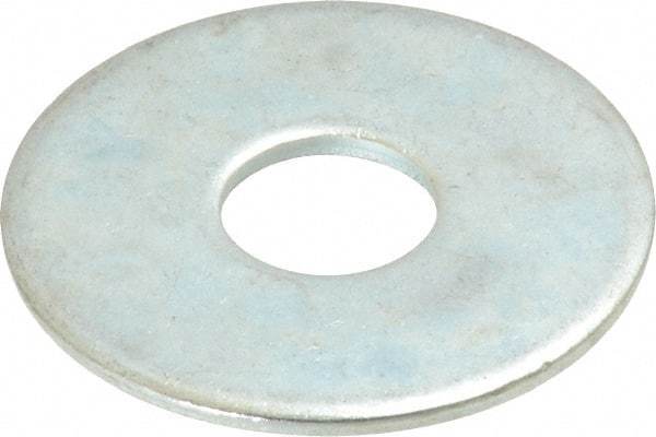 Value Collection - 3/8" Screw, Steel Fender Flat Washer - 3/8" ID x 1-1/4" OD, 0.087" Thick, Zinc-Plated Finish - Benchmark Tooling