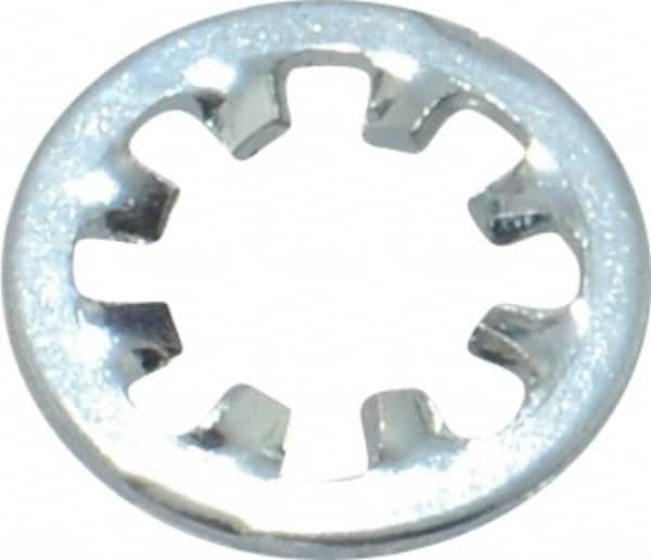 Value Collection - #8 Screw, 0.176" ID, Steel Internal Tooth Lock Washer - 0.34" OD, Zinc-Plated, Grade 2 - Benchmark Tooling