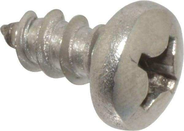 Value Collection - #12 Pan Head Phillips Sheet Metal Screw - Stainless Steel, 1/2" Length Under Head, Grade 18-8 - Benchmark Tooling
