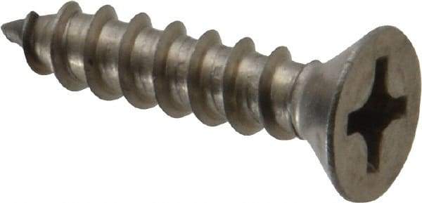 Value Collection - #12 Flat Head Phillips Sheet Metal Screw - Stainless Steel, 1" OAL, Grade 18-8 - Benchmark Tooling