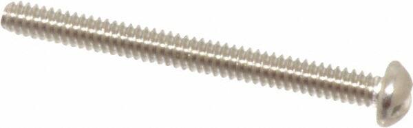 Value Collection - #4-40 UNC, 1-1/4" Length Under Head Slotted Drive Machine Screw - Round Head, Grade 18-8 Stainless Steel, Uncoated, Without Washer - Benchmark Tooling