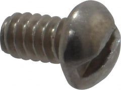 Value Collection - #6-32 UNC, 1/4" Length Under Head Slotted Drive Machine Screw - Round Head, Grade 18-8 Stainless Steel, Uncoated, Without Washer - Benchmark Tooling