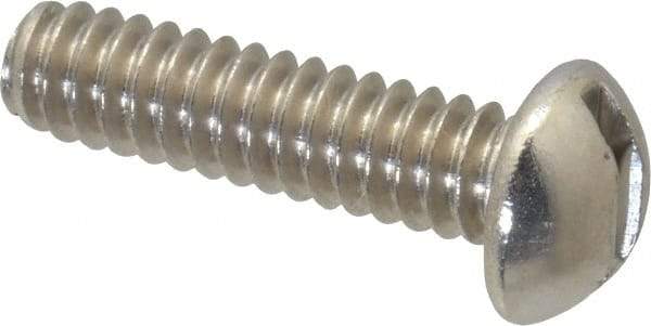 Value Collection - #10-24 UNC, 3/4" Length Under Head Slotted Drive Machine Screw - Round Head, Grade 18-8 Stainless Steel, Uncoated, Without Washer - Benchmark Tooling