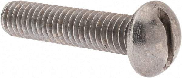 Value Collection - 5/16-18 UNC, 1-1/2" Length Under Head Slotted Drive Machine Screw - Round Head, Grade 18-8 Stainless Steel, Uncoated, Without Washer - Benchmark Tooling