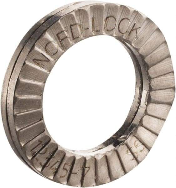 Nord-Lock - 5/8", 1.008" OD, Uncoated, Stainless Steel Wedge Lock Washer - Grade 316L, 0.662 to 0.678" ID - Benchmark Tooling