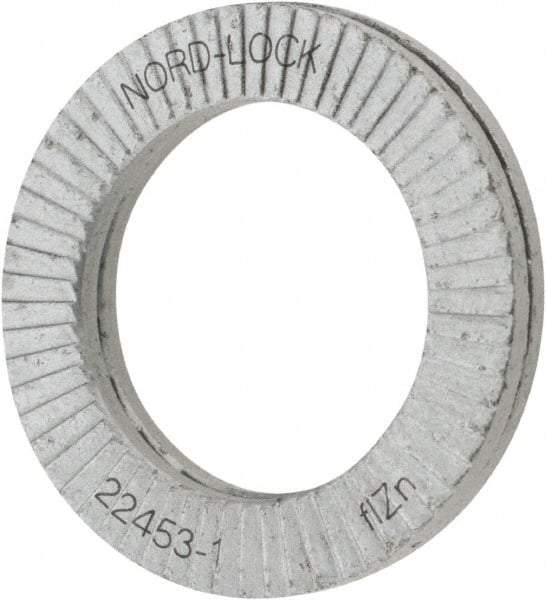 Nord-Lock - 5/8", Zinc Flake, Steel Wedge Lock Washer - Grade 2, 0.662 to 0.678" ID - Benchmark Tooling