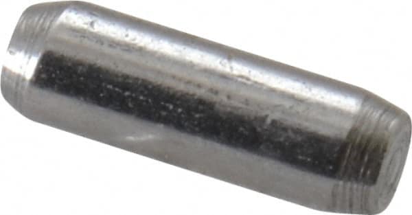 Made in USA - 1/16" Diam x 3/16" Pin Length 416 Stainless Steel Precision Dowel Pin - Passivated Finish, C 36-42 Hardness, 2 Beveled End - Benchmark Tooling