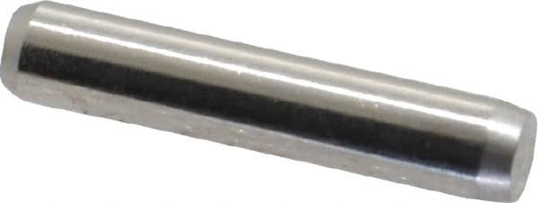 Made in USA - 1/8" Diam x 5/8" Pin Length 416 Stainless Steel Precision Dowel Pin - Passivated Finish, C 36-42 Hardness, 2 Beveled End - Benchmark Tooling