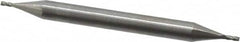 Hertel - 1/32", 1/16" LOC, 1/8" Shank Diam, 1-1/2" OAL, 4 Flute, Solid Carbide Square End Mill - Double End, Uncoated, Spiral Flute, 30° Helix, Centercutting, Right Hand Cut - Benchmark Tooling