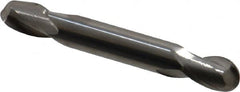 Hertel - 5/16" Diam, 1/2" LOC, 2 Flute Solid Carbide Ball End Mill - Double End, 2-1/2" OAL, 5/16" Shank Diam - Benchmark Tooling