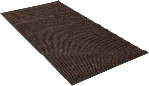 PRO-SAFE - 8 Ft. Long x 4 Ft. Wide, Poly Blended Carpet Surface, Ribbed Entrance Matting - 5/16 Inch Thick, Indoor, Medium Traffic, Vinyl, Brown - Benchmark Tooling