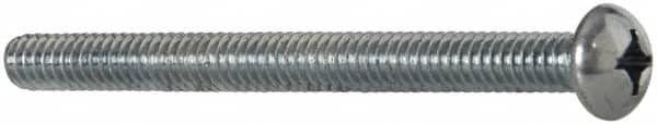 Value Collection - 1/4-20 UNC, 3" Length Under Head Phillips Drive Machine Screw - Round Head, Grade 2 Steel, Zinc-Plated Finish, Without Washer - Benchmark Tooling