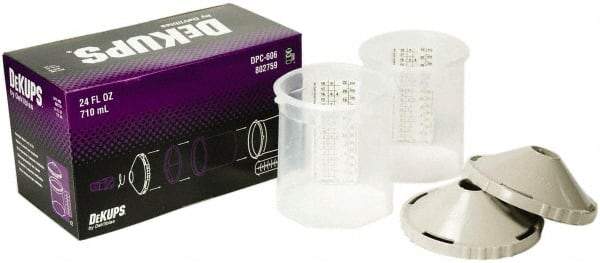 DeVilbiss - Paint Sprayer Reusable Sleeve - Reusable Sleeve and Lids, 2 Pack, Compatible with Siphon and Gravity Spray Guns - Benchmark Tooling