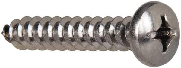 Value Collection - #14 Pan Head Phillips Sheet Metal Screw - Stainless Steel, 1-1/2" Length Under Head, Grade 316 - Benchmark Tooling