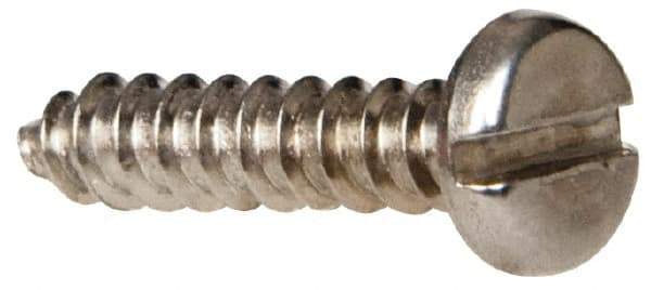 Value Collection - #4 Pan Head Slotted Sheet Metal Screw - Stainless Steel, 1/2" Length Under Head, Grade 316 - Benchmark Tooling