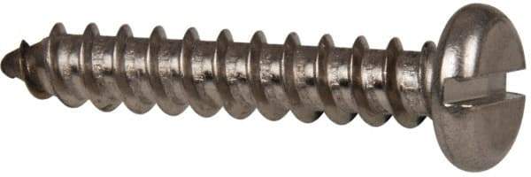 Value Collection - #12 Pan Head Slotted Sheet Metal Screw - Stainless Steel, 1-1/4" Length Under Head, Grade 316 - Benchmark Tooling