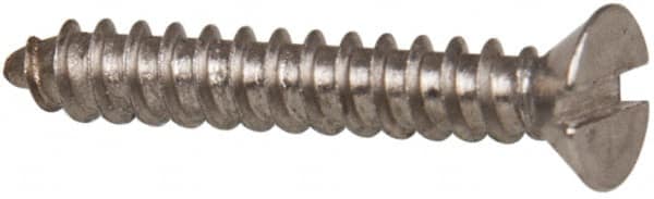 Value Collection - #4 Flat Head Slotted Sheet Metal Screw - Stainless Steel, 3/4" OAL, Grade 316 - Benchmark Tooling
