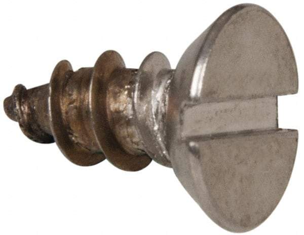 Value Collection - #12 Flat Head Slotted Sheet Metal Screw - Stainless Steel, 1/2" OAL, Grade 316 - Benchmark Tooling