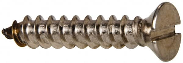 Value Collection - #12 Flat Head Slotted Sheet Metal Screw - Stainless Steel, 1-1/4" OAL, Grade 316 - Benchmark Tooling