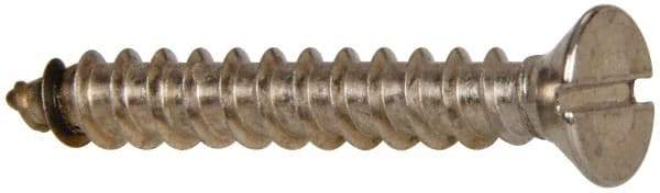 Value Collection - #12 Flat Head Slotted Sheet Metal Screw - Stainless Steel, 1-1/2" OAL, Grade 316 - Benchmark Tooling