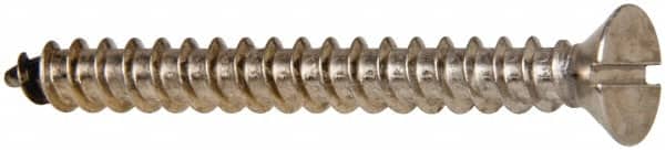 Value Collection - #12 Flat Head Slotted Sheet Metal Screw - Stainless Steel, 2" OAL, Grade 316 - Benchmark Tooling